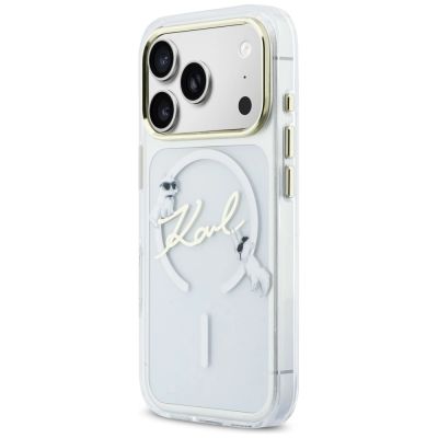 2. Etui Karl Lagerfeld IML Choupettes Karl  Script Logo MagSafe na iPhone 17 Pro - przezroczyste