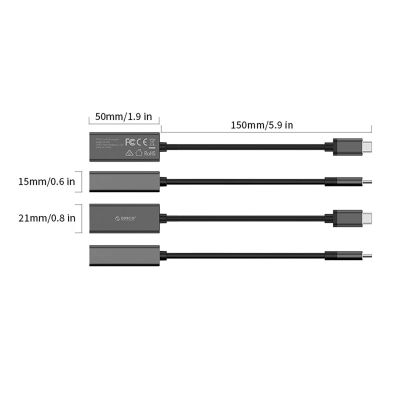 4. Adapter sieciowy Orico XC-R45-V1 USB-C do RJ45 Gigabit Ethernet 1 Gbps - czarny
