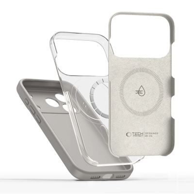 4. Etui Tech-Protect Silicone MagSafe na iPhone 17 Pro Max - szare