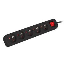 LANBERG LISTWA PRZEDŁUŻACZ 1.5M 5X 230V PL Z WYŁĄCZNIKIEM KABEL WYKONANY Z PEŁNEJ MIEDZI CZARNA