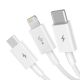 2. Baseus Superior 3w1 kabel USB - Lightning / USB Typ C / micro USB 3,5 A 1,5 m Biały (CAMLTYS-02)