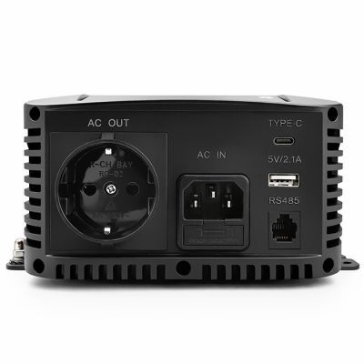 7. Qoltec Przetwornica napięcia Pure Sine Wave | 12V na 230V | 1000/2000W | UPS BYPASS | LCD | USB | USB-C | Kompatybilna z LiFePO4 GEL AGM
