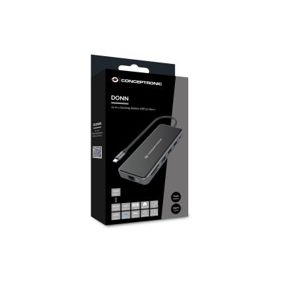 3. Conceptronic DONN15G - Stacja dokująca - USB-C 3.2 Gen 1 - VGA, 2 x HDMI - GigE