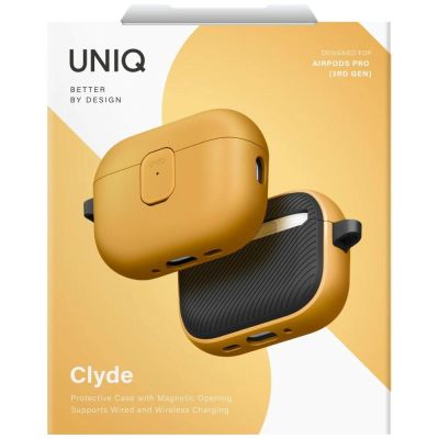 6. Etui UNIQ Clyde na AirPods Pro 3 gen - żółto-szary
