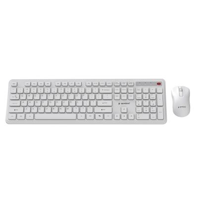2. GEMBIRD BEZPRZEWODOWY ZESTAW KLAWIATURY + MYSZ SLIM PRO BUSINESS NA BIURKO,BIAŁY, UKŁAD US
