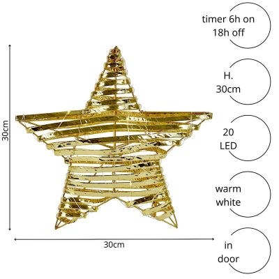 5. GWIAZDA DEKORACYJNA 20LED 30CM ZŁOTY