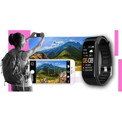9. Smartwatch GIEWONT Czarno Różowy 2 Paski GW200-4