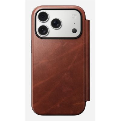8. NOMAD Modern Leather Folio - skórzane etui do iPhone 17 Pro kompatybilne z MagSafe, skóra Horween (olde dublin)