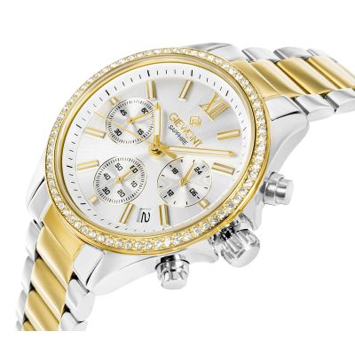 2. Zegarek Damski Giewont Sapphire Srebrno Złoty GW3670-B4