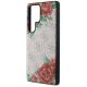 6. Etui Guess Leather 4G Flowers Print Metal Classic Logo MagSafe na Samsung Galaxy S25 Ultra - różowe
