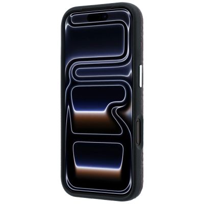 5. Etui Karl Lagerfeld Grained Allover Logo Metal Elongated MagSafe na iPhone 17 Pro / 18 Pro Max - burgundowe