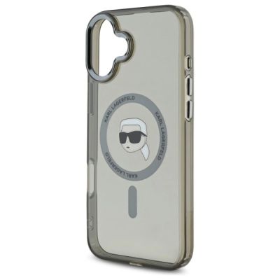 6. Etui Karl Lagerfeld IML Metal Karl Head MagSafe na iPhone 16 - czarne