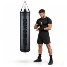 Worek bokserski PREMIUM + obręcz SBRX Black  Pusty - 150cm | DBX Bushido