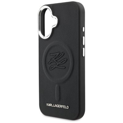 6. Etui Karl Lagerfeld Initial & Metal Logo MagSafe na iPhone 16 - czarne