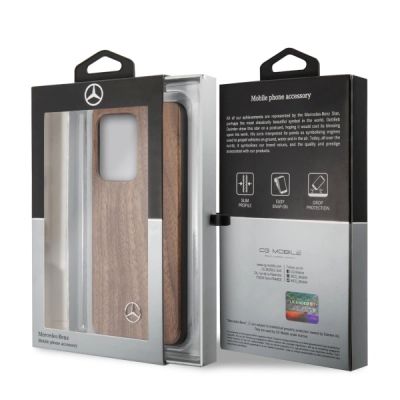 7. Etui Mercedes Wood Line Walnut na Samsung Galaxy S20 Ultra - brązowe