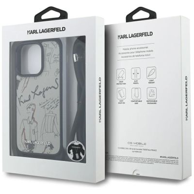 7. Etui Karl Lagerfeld Crossbody Grained Pattern & Logo do iPhone 16 Pro Max - szare