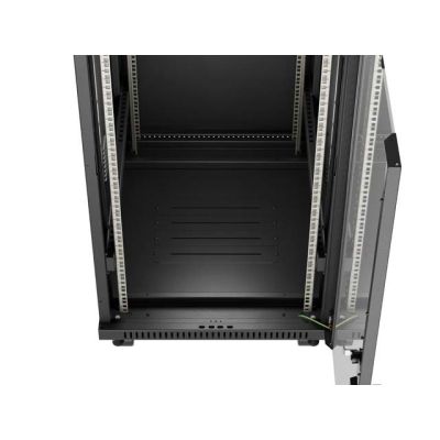 25. LANBERG SZAFA INSTALACYJNA RACK STOJĄCA 19" 24U 600X800 CZARNA DRZWI PRZESZKLONE LCD (FLAT PACK) V2