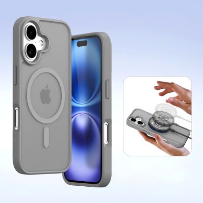 6. Etui skórzane Dux Ducis Lawa na iPhone 16  - szare