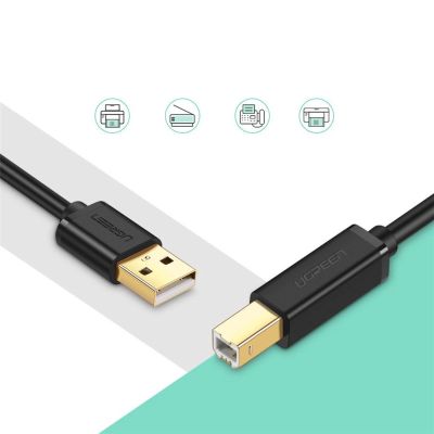 2. Ugreen kabel przewód USB - USB Typ B (kabel do drukarki) 3m czarny (10351)