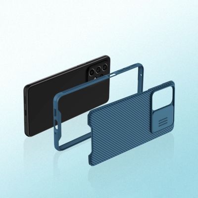 12. Nillkin CamShield Pro Case pancerne etui pokrowiec osłona na aparat kamerę Samsung Galaxy A73 niebieski