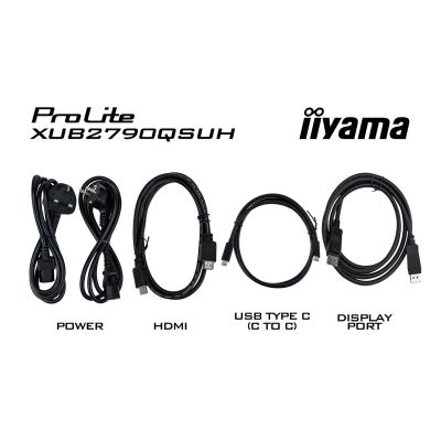 16. Monitor iiyama XUB2790QSUH-B2 27" IPS-panel 2560x1440 100Hz Windows Hello Kamera 5MP Auto Focus 15cm regulacja wysokości stojaka 4ms 250