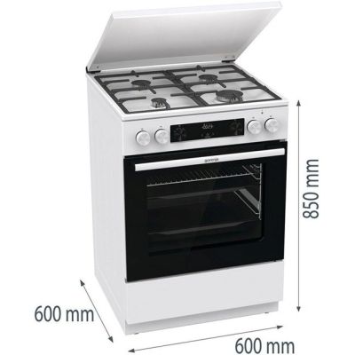 10. Kuchnia gazowo-elektryczna GORENJE GKS6C71WF 60 cm | AirFry | ExtraSteam | FrozenBake | biały