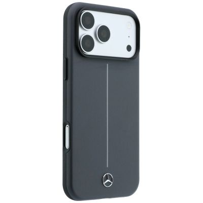 4. Etui Mercedes Leather Semi Wrap with Iconic Line MagSafe na iPhone 18 Pro Max / 17 Pro Max - ciemnoszare
