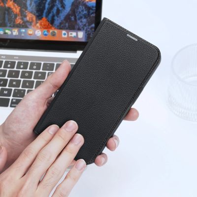 7. Dux Ducis Skin X2 etui do iPhone 14 Plus pokrowiec z magnetyczną klapką czarny