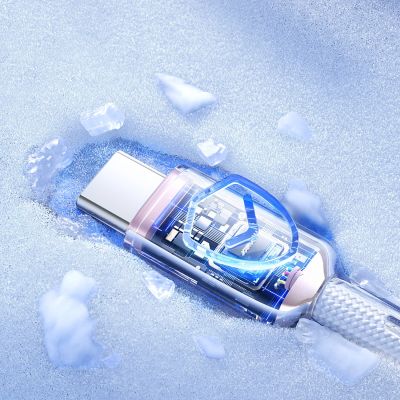 13. Kabel Joyroom S-A42 Crystal-Clear Series 3A USB-A - USB-C 1,2m - biały
