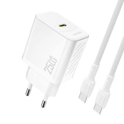 Ładowarka sieciowa Dudao A27CEU PD 25W GaN SB-C z kablem USB-C - biała