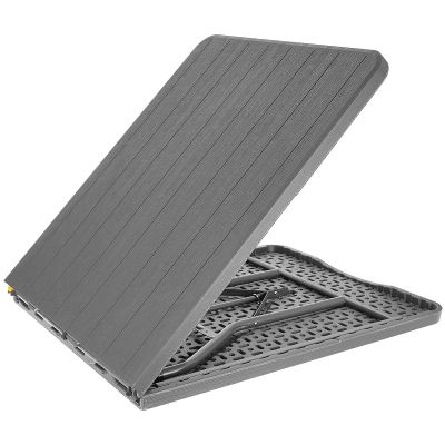 13. STÓŁ CATERINGOWY SKŁADANY W WALIZKĘ 180x74CM MAX.100KG  WOODLAND DESKA CIEMNY SZARY