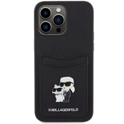 3. Etui Karl Lagerfeld Saffiano Cardslot KC Metal Pin do iPhone 15 Pro Max - czarne
