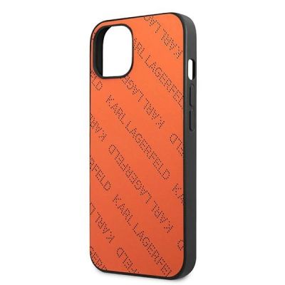 6. Etui Karl Lagerfeld Perforated Allover na iPhone 13 mini - pomarańczowe