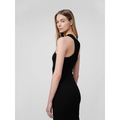 3. Crop top z prążkowanej dzianiny damski 4F