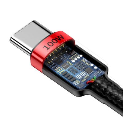 5. Kabel Baseus CATKLF-AL91 USB-C - USB-C PD QC 100W 5A 480Mb/s 2m - czarno-czerwony