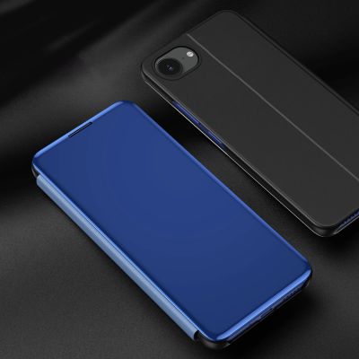4. Etui Clear View Case na iPhone 16e / 17e pokrowiec z klapką - niebieskie