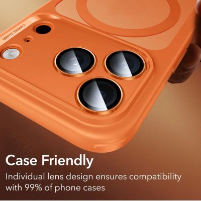 9. Szkło na obiektyw ESR Armorite na iPhone 17 Pro  / Max / 15 Pro / Max / 16 Pro / Max / 17 Pro / Max - pomarańczowe