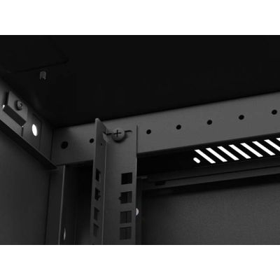 7. LANBERG SZAFA INSTALACYJNA RACK WISZĄCA 19" 4U 600X450 CZARNA DRZWI METALOWE (FLAT PACK)