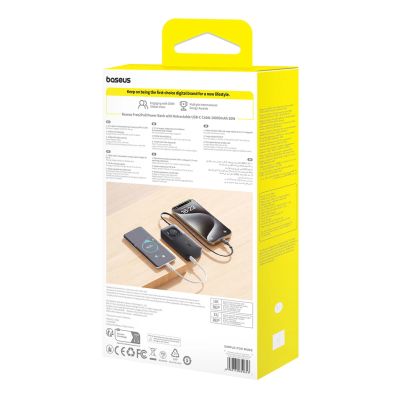 5. Powerbank Baseus Free2Pull 10000mAh 30W z portem USB-C i rozwijanym kablem USB-C - czarny