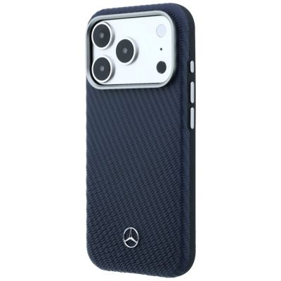 2. Etui Mercedes Leather Semi Wrap Wood Effect MagSafe na iPhone 17 Pro Max - granatowe