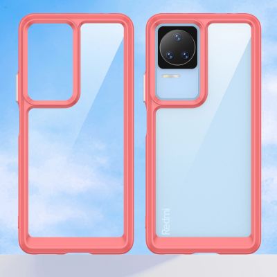 8. Outer Space Case etui do Xiaomi Poco F4 5G pokrowiec z elastyczną ramką czerwone