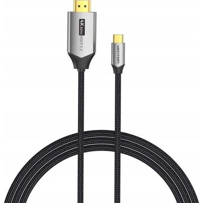 2. Kabel USB-C do HDMI Vention 4K@60Hz w oplocie 2m szary