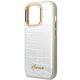 6. Etui Guess Croco Collection na iPhone 14 Pro 6,1" - srebrne