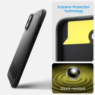 10. Etui Spigen Rugged Armor MagSafe do iPhone 16 - czarne