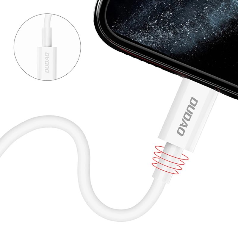 2. Kabel Dudao L6X USB-C - Lightning PD 20W 1m - biały