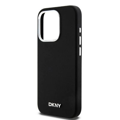 6. Etui DKNY Liquid Silicone Small Metal Logo MagSafe na iPhone 15 Pro - czarne