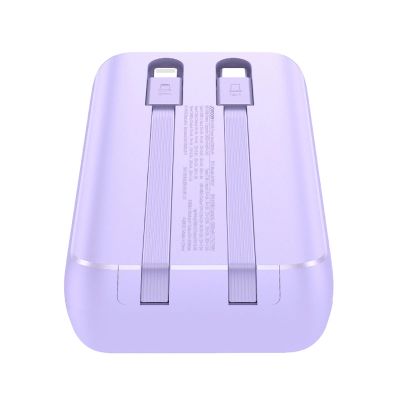 3. Mini powerbank Joyroom JR-PBC06 z wbudowanymi kablami USB-C / Lightning 30W 10000mAh - fioletowy