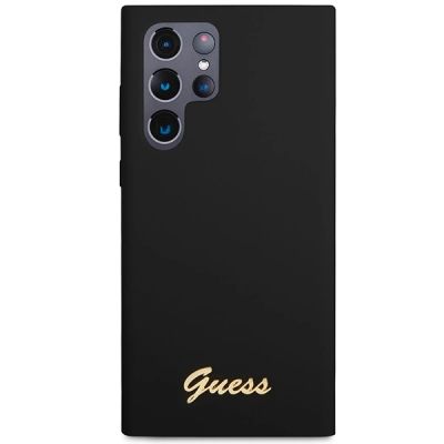 3. Etui Guess Silicone Vintage Gold Logo na Samsung Galaxy S23 Ultra - czarne