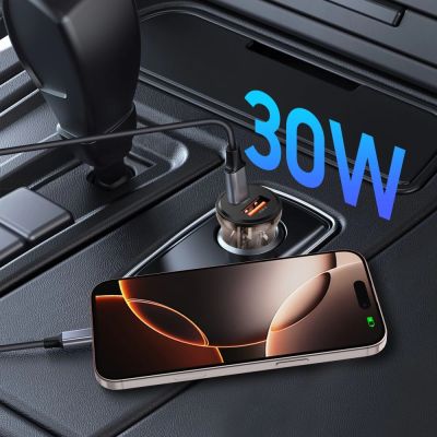 5. Ładowarka samochodowa Tech-Protect CC01 30 W 2-porty USB-A / USB-C - czarna