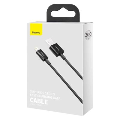 5. Baseus Superior kabel USB - Lightning 2,4 A 2 m czarny (CALYS-C01)